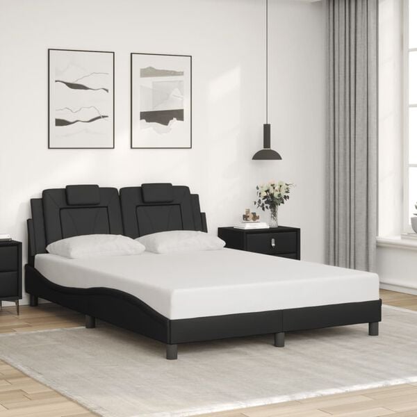 vidaXL Bedframe "Viana" zonder matras kunstleer zwart 140x190 cm