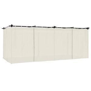 vidaXL Prieel met gordijnen 6x3 m staal cr&egrave;mekleurig