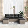 vidaXL Tuin Sofa Set met kussen met opslag 4 pcs Grijs poly rattan