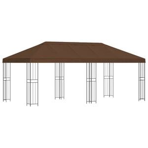 vidaXL Paviljoen met zijwanden 6 x 3 m Bruin Polyester en staal
