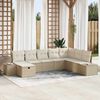 vidaXL Tuin Sofa Set met kussen 8 pcs Beige Poly riet