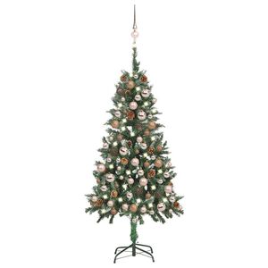 vidaXL Kunstkerstboom met verlichting kerstballen dennenappels 180 c5