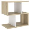 vidaXL Nachtkastje 50x30x51,5 cm wit en sonoma eikenkleurig