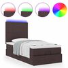 vidaXL Ottoman bed met matras en LED's 100x200cm stof donkerbruin