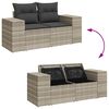 vidaXL 4-delige Loungeset met kussens poly rattan lichtgrijs