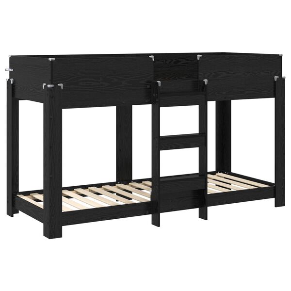 vidaXL Bunk Bed voor Kinderen Zwart Eiken 75 x 190 cm Bewerkt hout