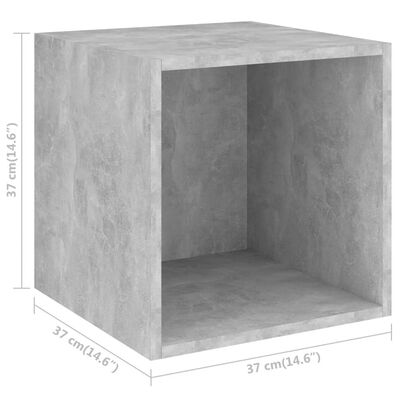 vidaXL Wandkasten 2 st 37x37x37 cm spaanplaat betongrijs