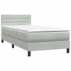 vidaXL Boxspring met matras fluweel lichtgrijs 100x210 cm