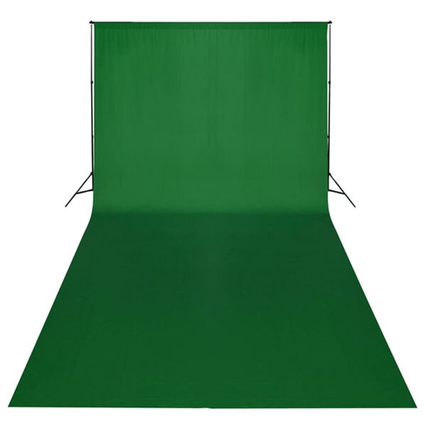 vidaXL Studioset met groene achtergrond en lampen 600x300 cm