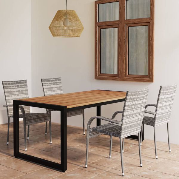 vidaXL 5-delige Tuinset grijs