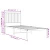 vidaXL Bedframe met hoofdbord metaal zwart 80x200 cm