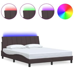 vidaXL Bedframe zonder matras "Hanko" stof donkerbruin 160x200 cm