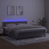 vidaXL Boxspring met matras en LED fluweel lichtgrijs 180x200 cm