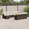vidaXL 11-delige Loungeset met kussens poly rattan bruin