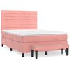 vidaXL Boxspring met matras fluweel roze 140x190 cm