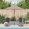 vidaXL Parasol met houten paal 150x200 cm taupe