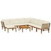 vidaXL 9 st Massief acaciahout & touw Naturel