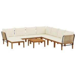 vidaXL 9 st Massief acaciahout & touw Naturel