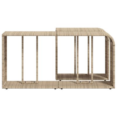 vidaXL Opbergschappen 2 st poly rattan beige