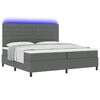 vidaXL Boxspring bed met matras met LED Donkergrijs 200 x 200 cm Stof