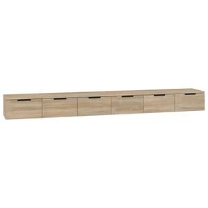 vidaXL Wandkasten 2 st 102x30x20 cm bewerkt hout sonoma eikenkleurig