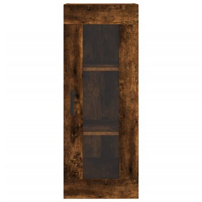 vidaXL Hoge kast 34,5x34x180 cm bewerkt hout gerookt eikenkleurig