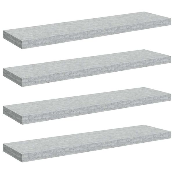vidaXL Wandschappen zwevend 4 st 90x23,5x3,8 cm MDF betongrijs