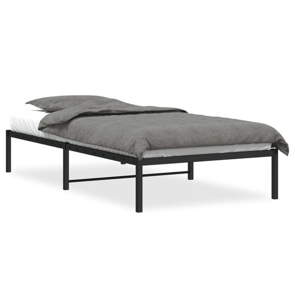 vidaXL Bedframe metaal zwart 107x203 cm