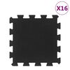 vidaXL Rubbertegels 16 st 16 mm 30x30 cm zwart