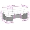 vidaXL Tuin Sofa Set met kussen 6 pcs Bruin en wit Poly riet