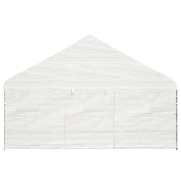 vidaXL Prieel met dak 5,88x2,23x3,75 m polyetheen wit