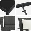 vidaXL Tuin eettafelset met kussen 7 pcs Zwart poly rattan
