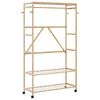 vidaXL Kledingrek met schappen en wielen 110x40x180 cm bamboe