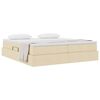 vidaXL Opbergbed met matras met matras Cr&egrave;me 180 x 200 cm Polyester