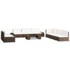 vidaXL 9-delige Loungeset poly rattan bruin