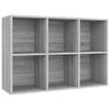 vidaXL Boekenkast/dressoir 66x30x98 cm bewerkt hout grijs sonoma eiken