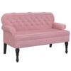 vidaXL Bankje met rugleuning 119,5x64,5x75 cm fluweel roze