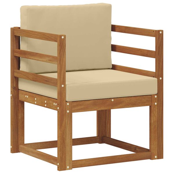 vidaXL Tuinbank Massief Acaciahout en Polyester Naturel