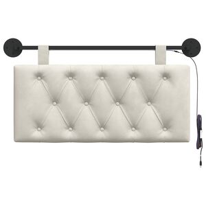 vidaXL Hangend hoofdbord Cr&egrave;mekleurig Fluweel