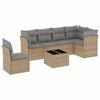 vidaXL 7-delige Loungeset met kussens poly rattan beige
