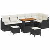 vidaXL Tuinbankenset met kussen 9 pcs Zwart poly rattan
