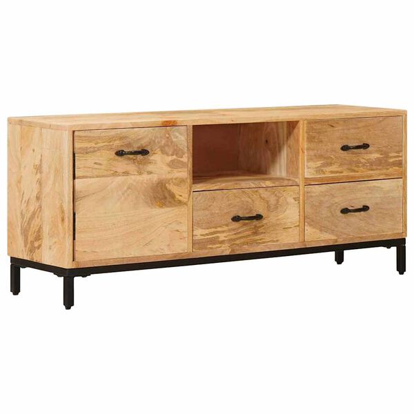 vidaXL Tv-meubels met lade Bruin 110 x 30 x 46 cm Massief Mango Hout