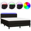 vidaXL Boxspring met matras en LED stof zwart 140x190 cm