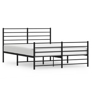 vidaXL Bedframe met hoofd- en voeteneinde metaal zwart 120x200 cm