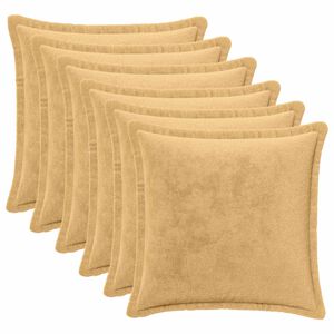 vidaXL Kussen met kussen HOUTEN 6 st Taupe Flanel