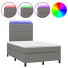 vidaXL Boxspring met matras en LED stof donkergrijs 120x190 cm