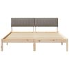 vidaXL Bedframe Bruin en taupe 150 x 200 cm Massief grenenhout