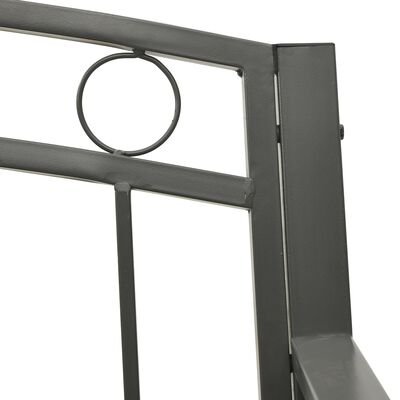 vidaXL Tuinbank met tafel 120 cm staal grijs