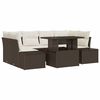 vidaXL Tuin Sofa Set 7 st Bruin en Cr&egrave;me