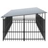 vidaXL Hondenkennel met dak 9,38 m&sup2; staal